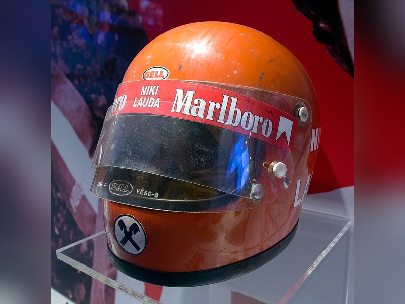Photo of the Niki Lauda 1975 season helmet