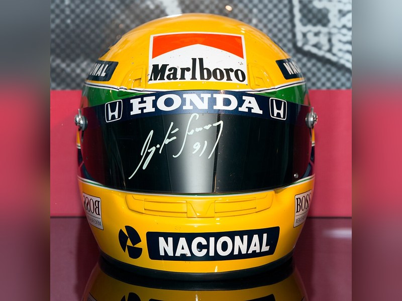 Photo of the Ayrton Senna 1991 season helmet