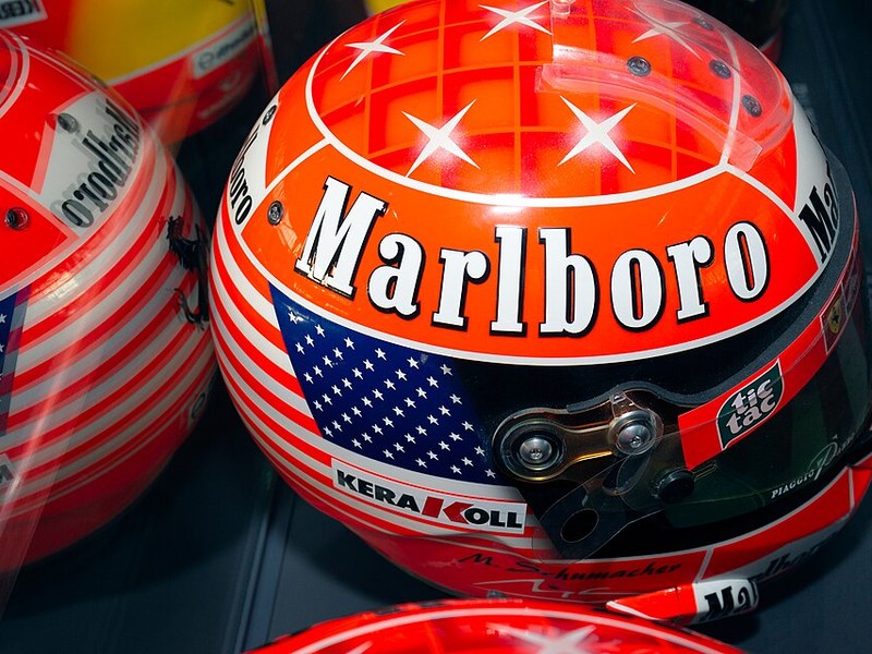 Photo of the Michael Schumacher United States Grand Prix 2001 helmet