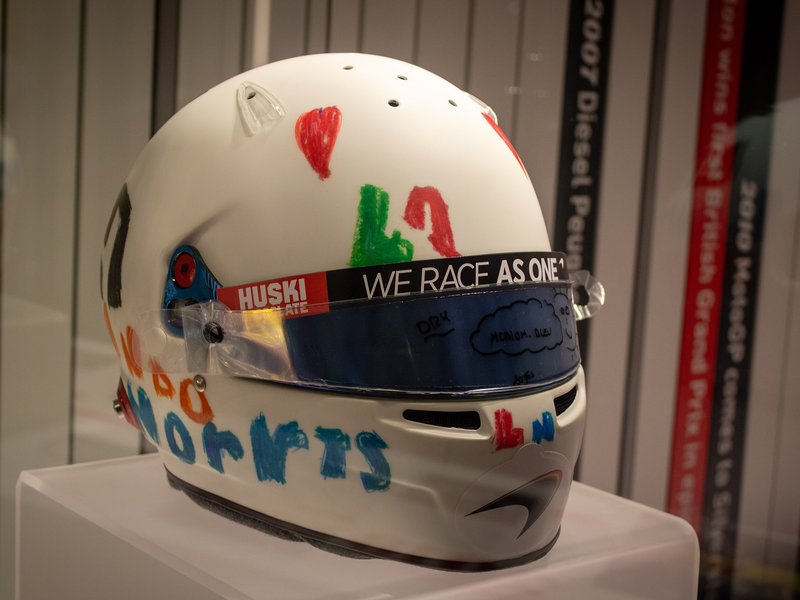 Photo of the Lando Norris British Grand Prix 2020 helmet