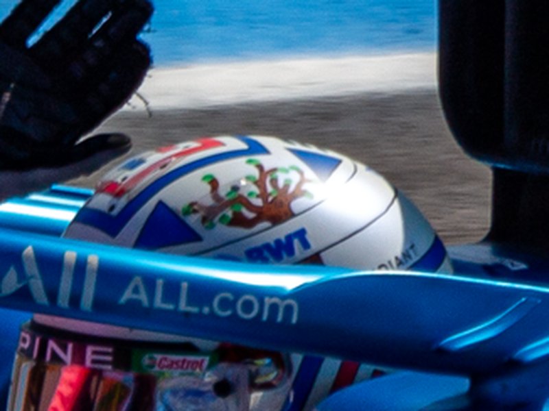 Photo of the Esteban Ocon French Grand Prix 2022 helmet