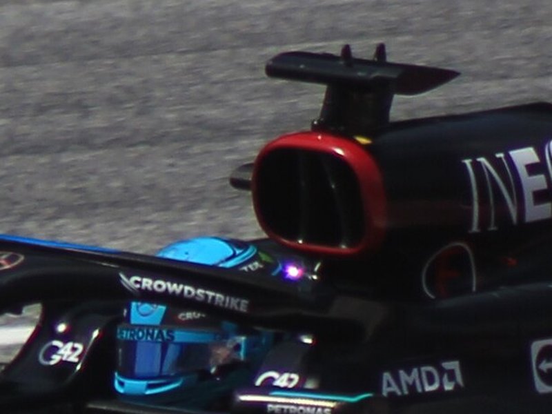 Photo of the George Russell 2023 season helmet