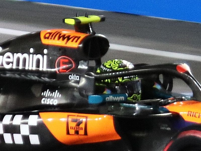 Photo of the Lando Norris 2025 season helmet