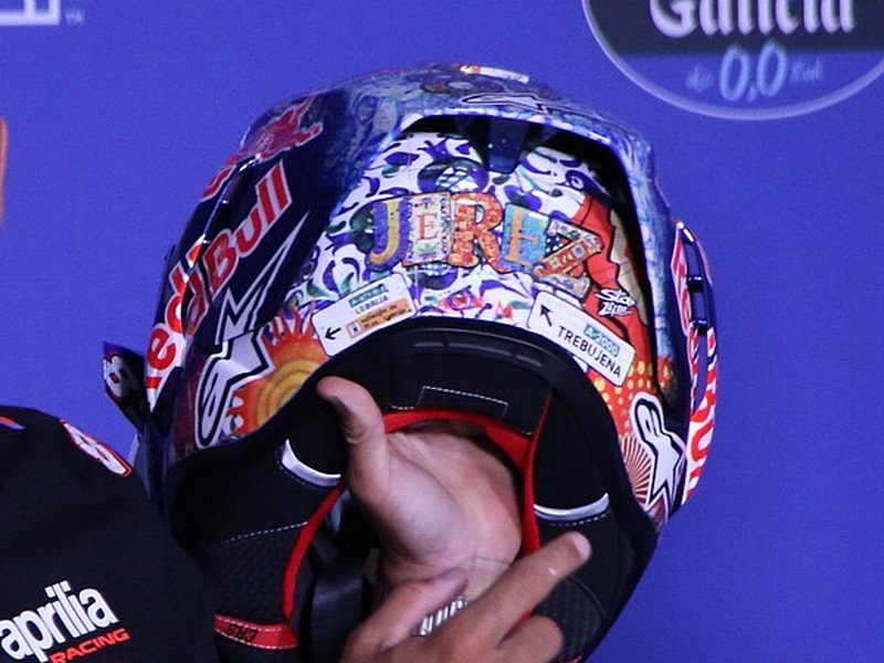 Photo of the Jorge Martin Spanish Grand Prix 2026 helmet