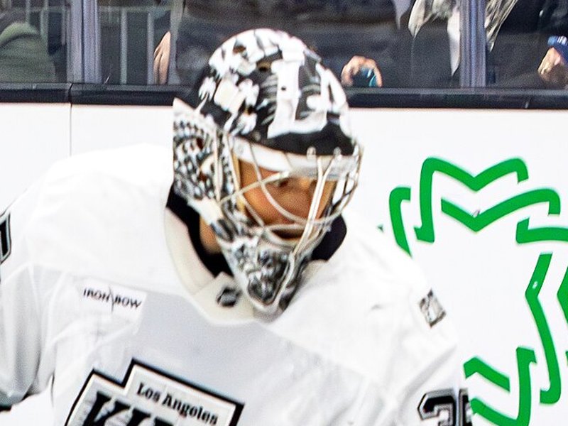 Photo of the Darcy Kuemper Kings retro logos helmet, 2024 season