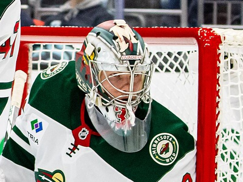 Photo of the Filip Gustavsson 2024 season helmet