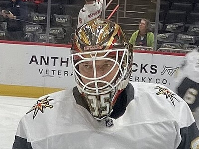 Photo of the Ilya Samsonov 2024 season helmet