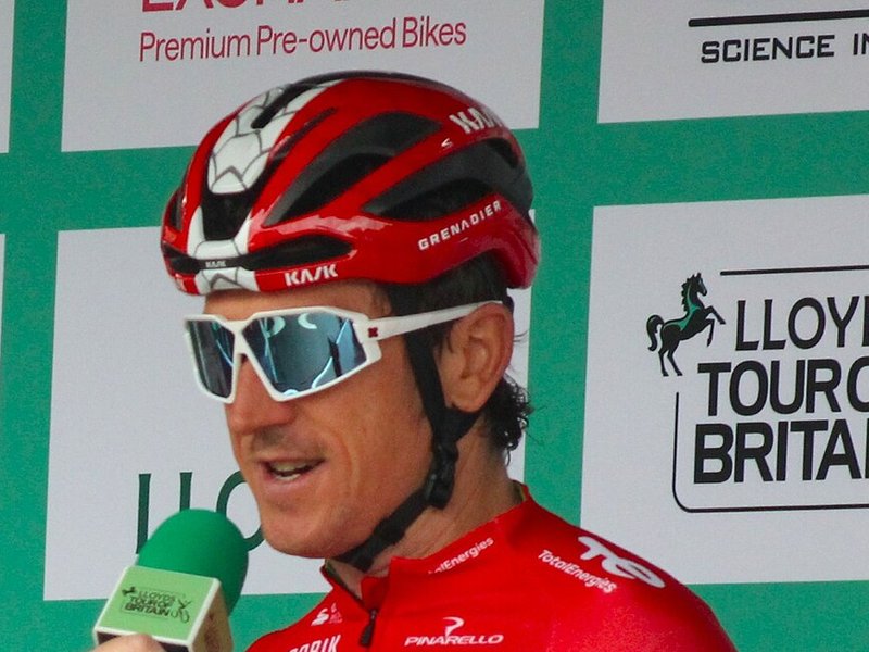 Photo of the Geraint Thomas Roots and Legacy helmet, Tour of Britain 2025
